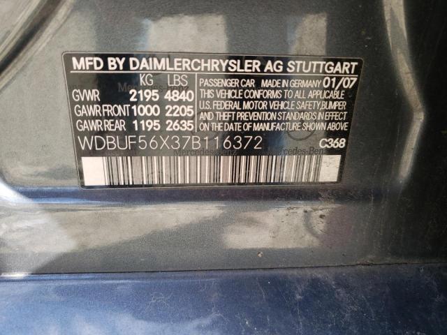 Photo 10 from auction – 2007 MERCEDES-BENZ E 350 with VIN WDBUF56X37B116372