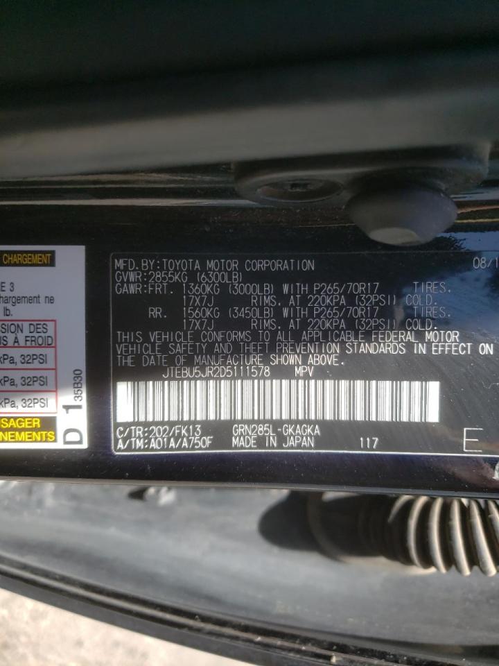 Photo 10 from auction – 2013 TOYOTA 4RUNNER SR with VIN JTEBU5JR2D5111578
