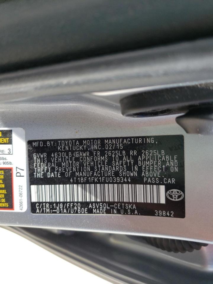 Photo 10 from auction – 2015 TOYOTA CAMRY LE with VIN 4T1BF1FK1FU039344