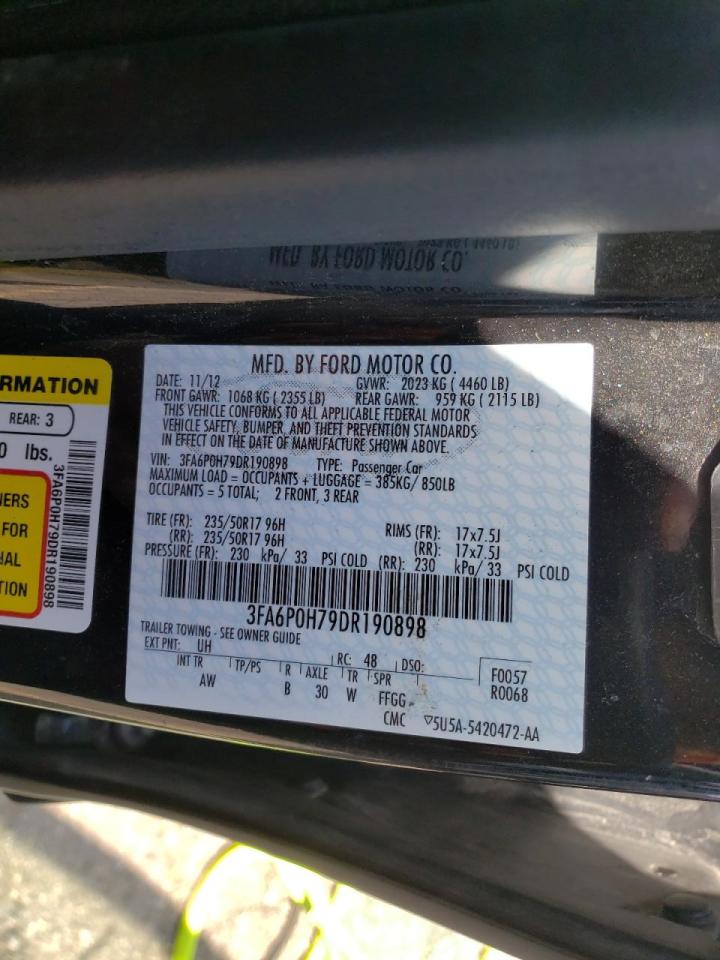Photo 10 from auction – 2013 FORD FUSION SE with VIN 3FA6P0H79DR190898