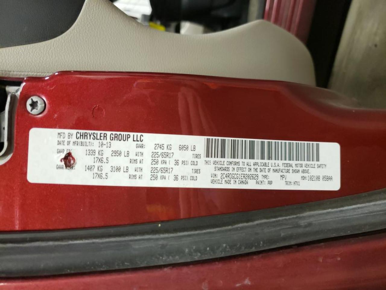 Photo 10 from auction – 2014 DODGE GRAND CARA with VIN 2C4RDGCG1ER202629