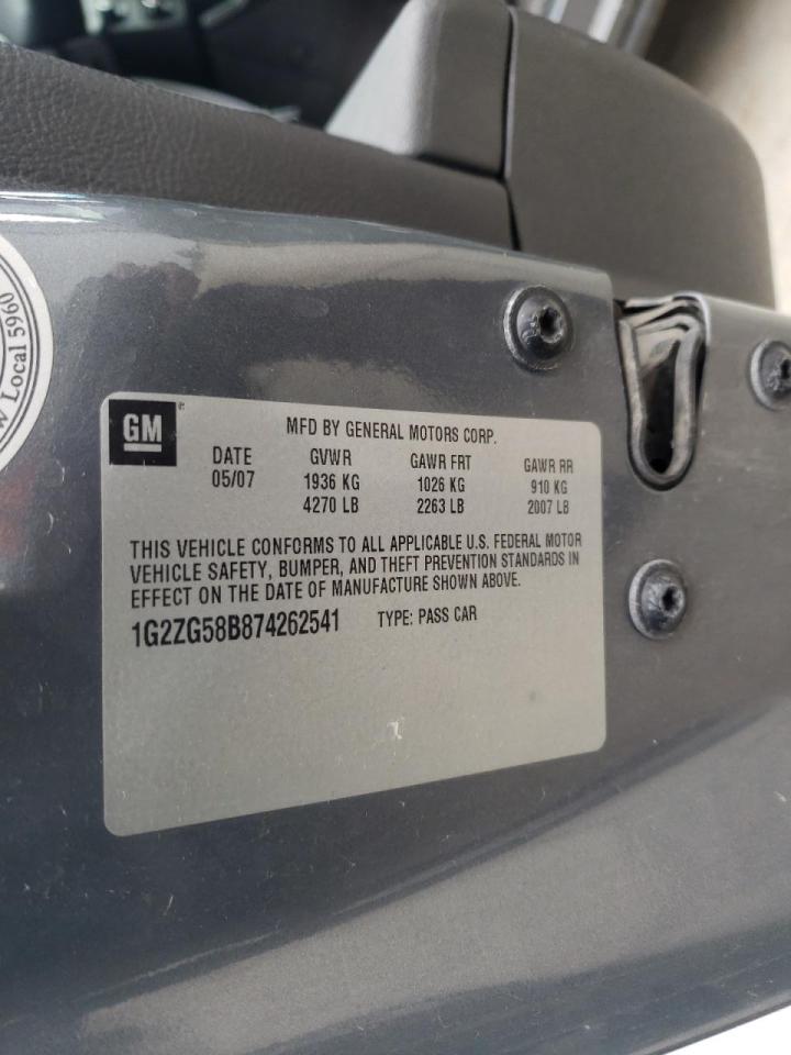 Photo 10 from auction – 2007 PONTIAC G6 BASE with VIN 1G2ZG58B874262541
