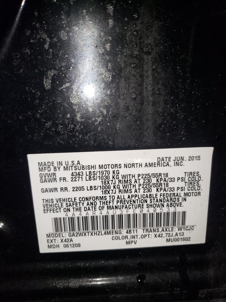 صورة رقم 10 من المزاد - 2015 MITSUBISHI OUTLANDER مع VIN 4A4AR4AU3FE040533