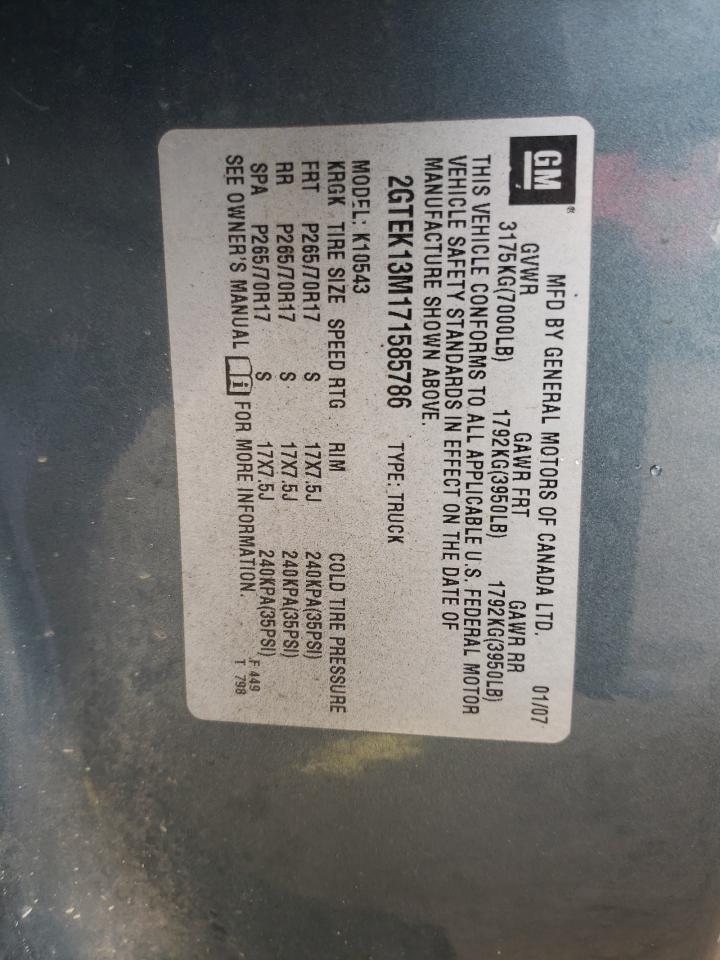 Photo 10 from auction – 2007 GMC NEW SIERRA with VIN 2GTEK13M171585786