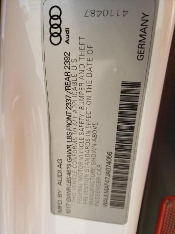 Photo 10 from auction – 2018 AUDI A4 PREMIUM with VIN WAULMAF47JA074056