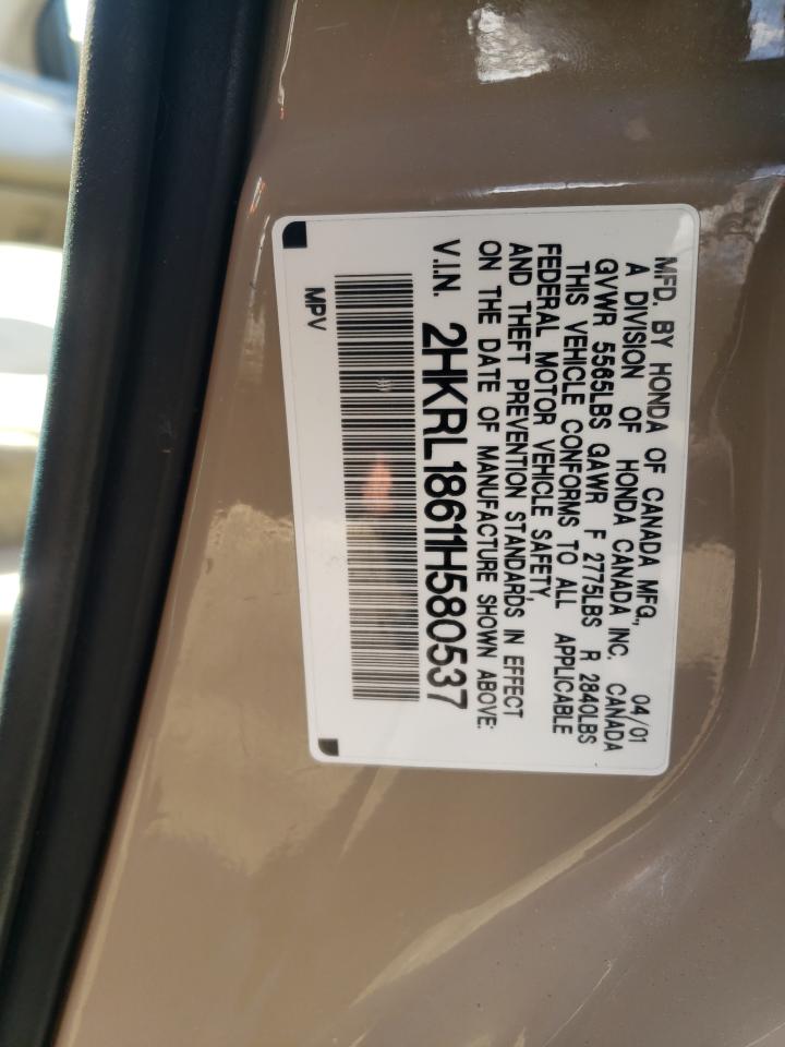 Photo 10 from auction – 2001 HONDA ODYSSEY with VIN 2HKRL18611H580537