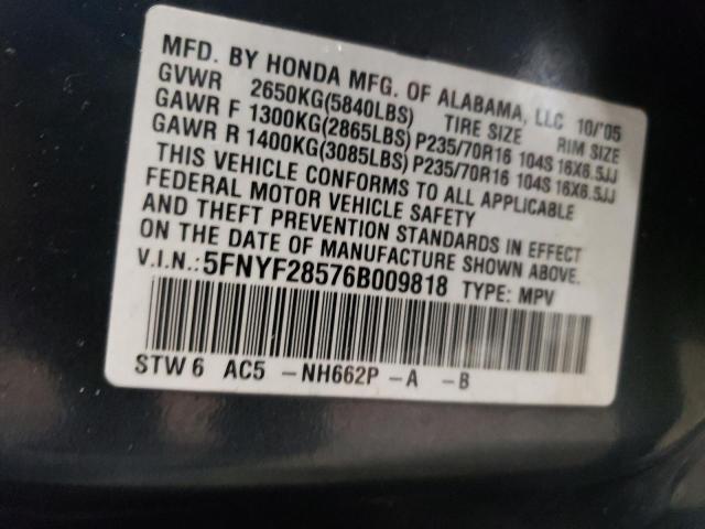 Photo 10 from auction – 2006 HONDA PILOT EX with VIN 5FNYF28576B009818