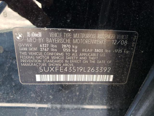 Photo 10 from auction – 2009 BMW X5 XDRIVE3 with VIN 5UXFE43519L263392