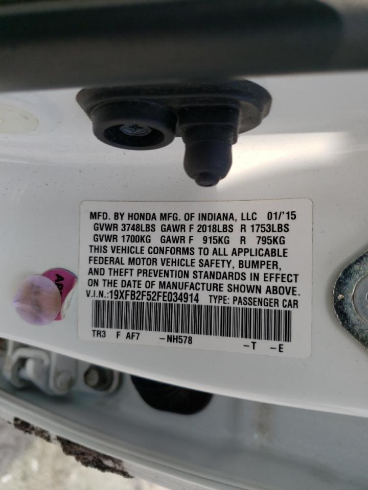 Photo 10 from auction – 2015 HONDA CIVIC LX with VIN 19XFB2F52FE034914