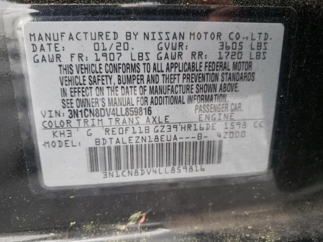 Photo 10 from auction – 2020 NISSAN VERSA S with VIN 3N1CN8DV4LL859816