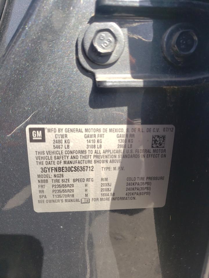 Photo 10 from auction – 2012 CADILLAC SRX PERFOR with VIN 3GYFNBE30CS636712