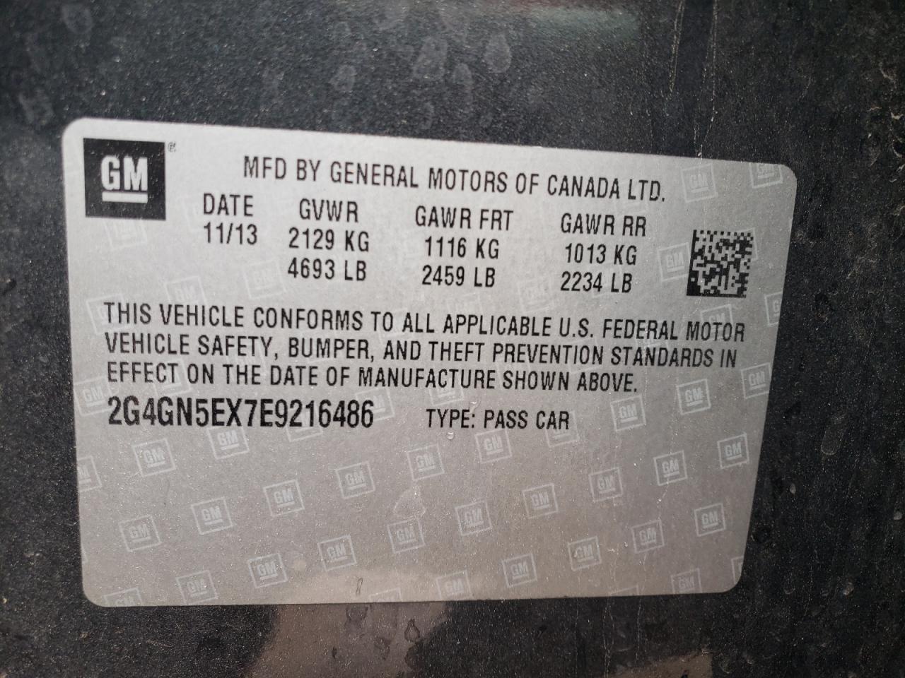 Photo 10 from auction – 2014 BUICK REGAL PREM with VIN 2G4GN5EX7E9216486