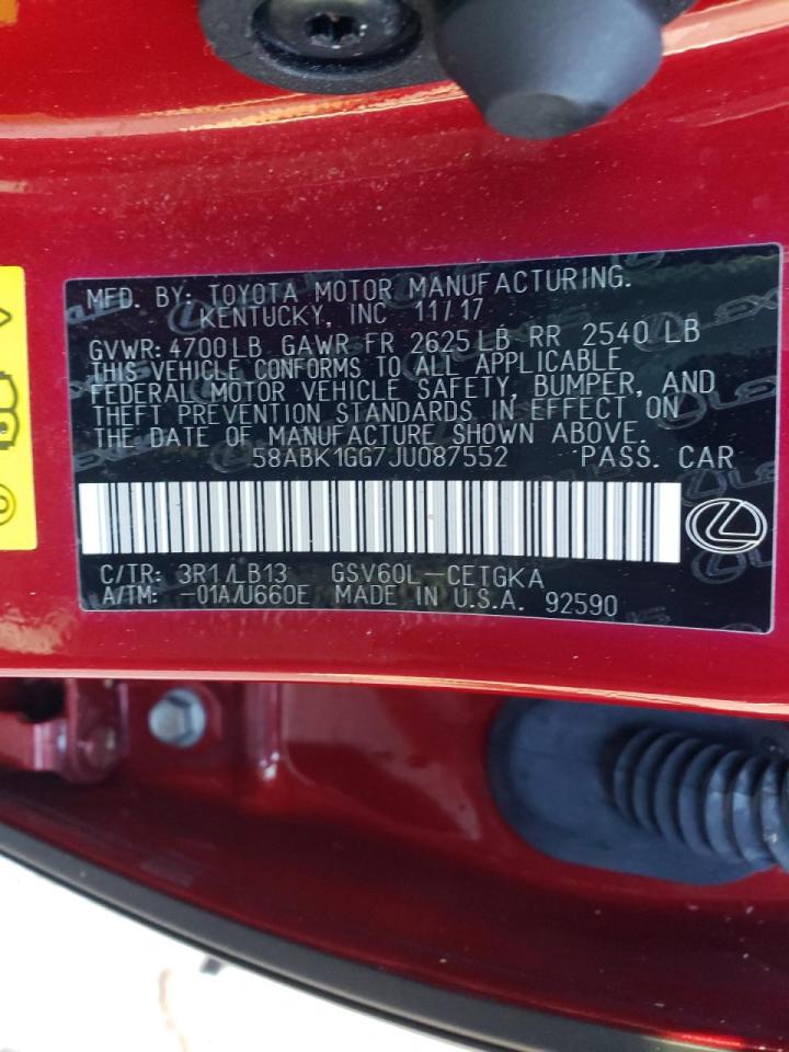 Photo 10 from auction – 2018 LEXUS ES 350 with VIN 58ABK1GG7JU087552