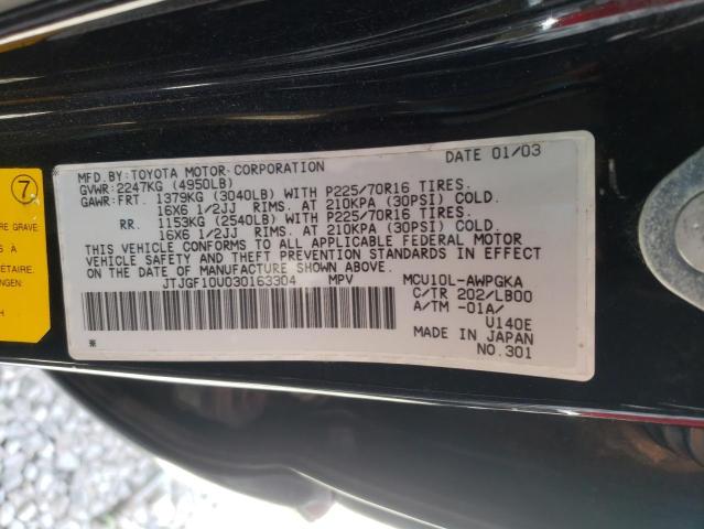 Photo 10 from auction – 2003 LEXUS RX 300 with VIN JTJGF10U030163304