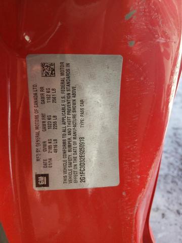 Photo 10 from auction – 2014 CHEVROLET CAMARO LT with VIN 2G1FC3D32E9250918