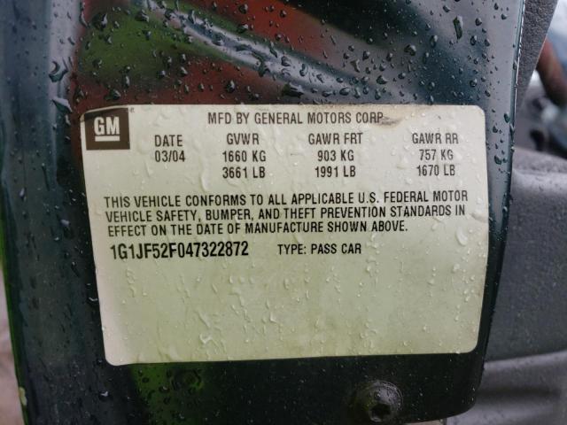 Photo 10 from auction – 2004 CHEVROLET CAVALIER L with VIN 1G1JF52F047322872
