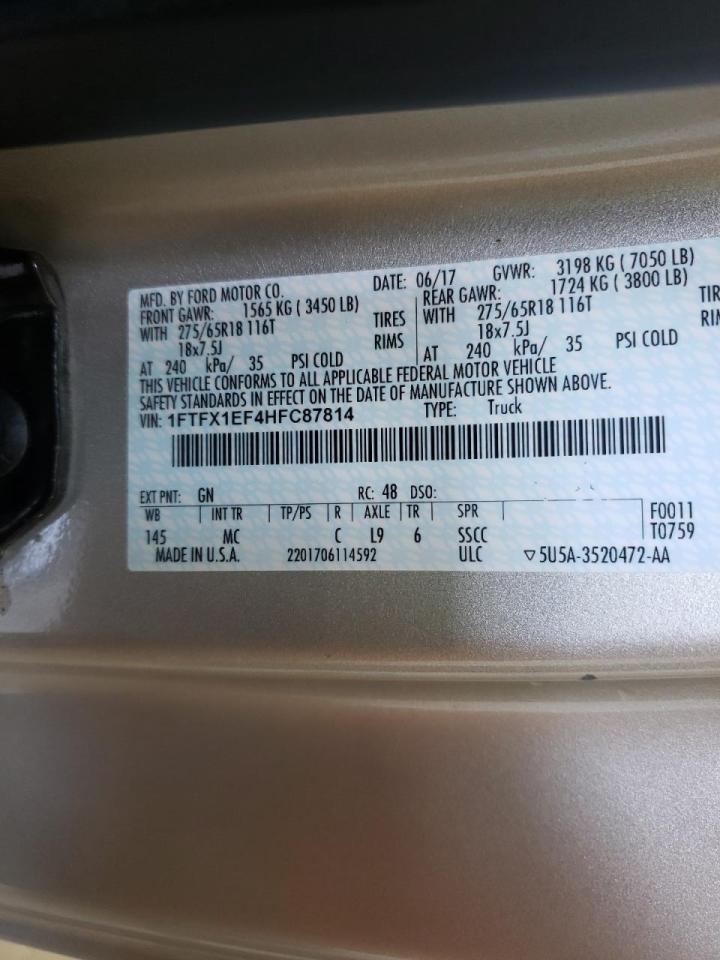 Photo 10 from auction – 2017 FORD F150 SUPER with VIN 1FTFX1EF4HFC87814
