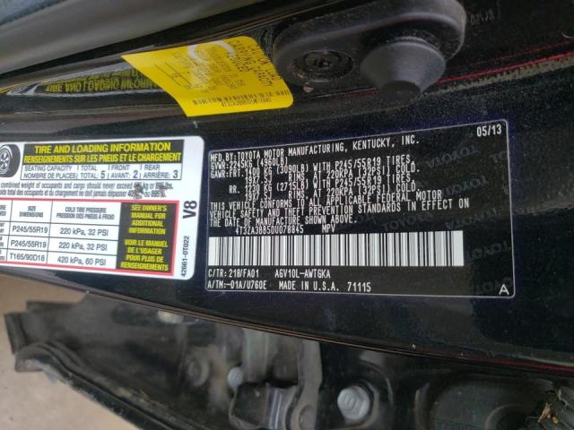 Photo 8 from auction – 2013 TOYOTA VENZA LE with VIN 4T3ZA3BB5DU078845