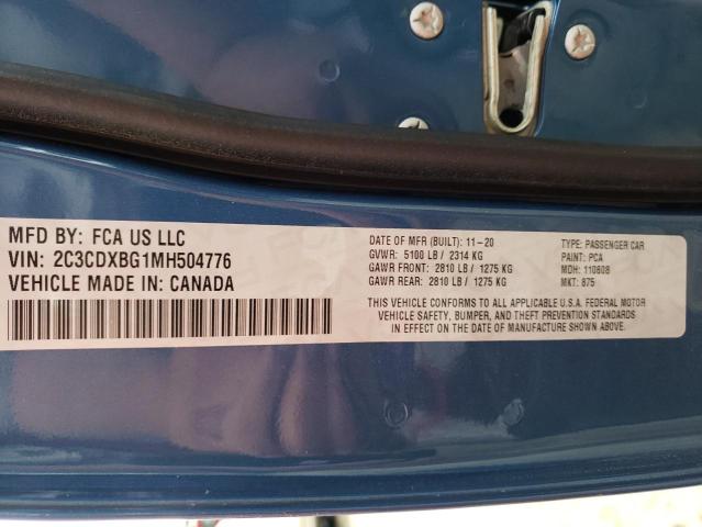 Photo 10 from auction – 2021 DODGE CHARGER SX with VIN 2C3CDXBG1MH504776
