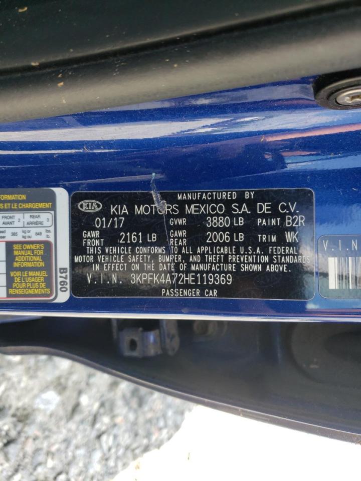 Photo 10 from auction – 2017 KIA FORTE LX with VIN 3KPFK4A72HE119369