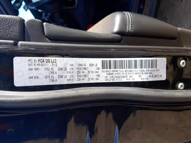 Photo 10 from auction – 2016 JEEP GRAND CHER with VIN 1C4RJFAG6GC436475