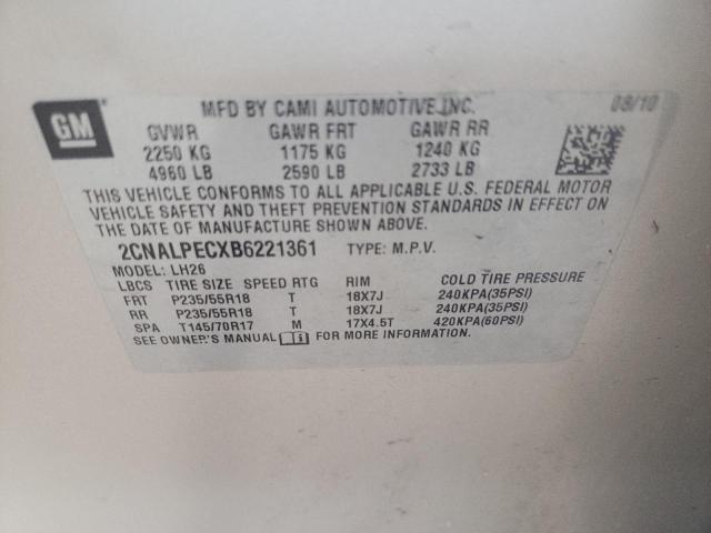Photo 10 from auction – 2011 CHEVROLET EQUINOX LT with VIN 2CNALPECXB6221361