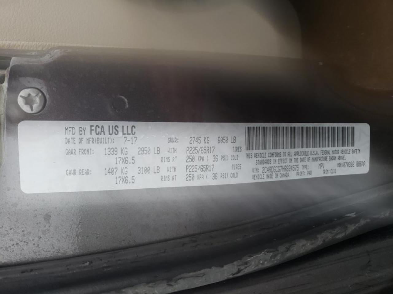 Photo 10 from auction – 2017 DODGE GRAND CARA with VIN 2C4RDGCG7HR824575