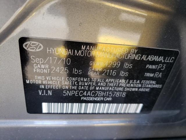 Photo 10 from auction – 2011 HYUNDAI SONATA SE with VIN 5NPEC4AC7BH157818
