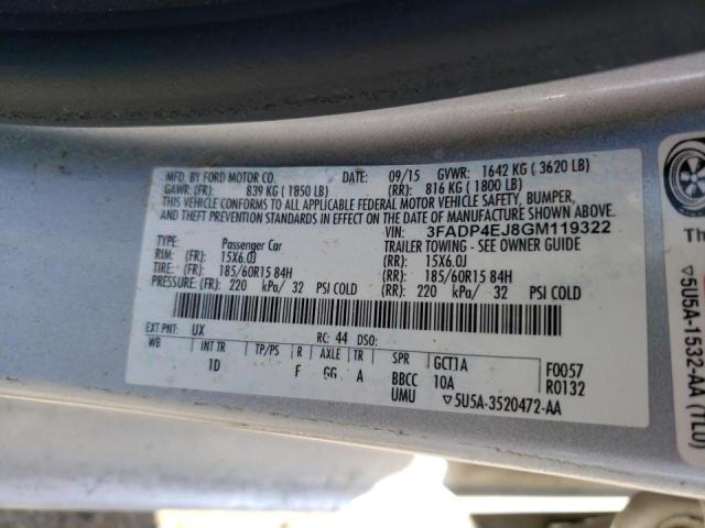 Photo 10 from auction – 2016 FORD FIESTA SE with VIN 3FADP4EJ8GM119322