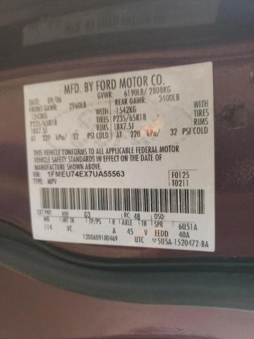 Photo 10 from auction – 2007 FORD EXPLORER E with VIN 1FMEU74EX7UA55563