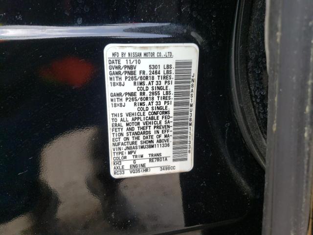 Photo 10 from auction – 2011 INFINITI FX35 with VIN JN8AS1MU3BM111336