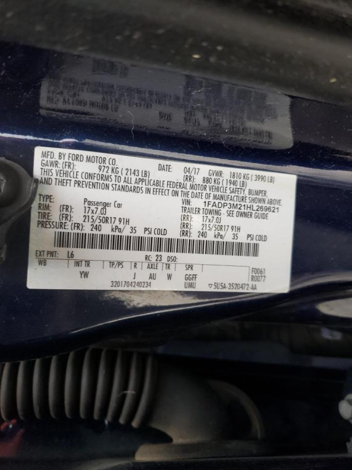 Photo 10 from auction – 2017 FORD FOCUS SEL with VIN 1FADP3M21HL269621
