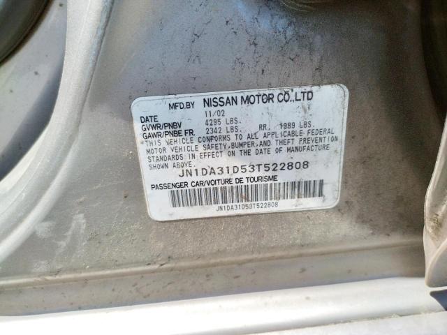Photo 10 from auction – 2003 NISSAN MAXIMA GLE with VIN JN1DA31D53T522808