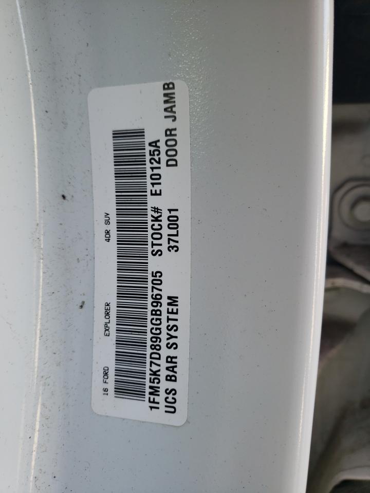 Photo 10 from auction – 2016 FORD EXPLORER X with VIN 1FM5K7D89GGB96705