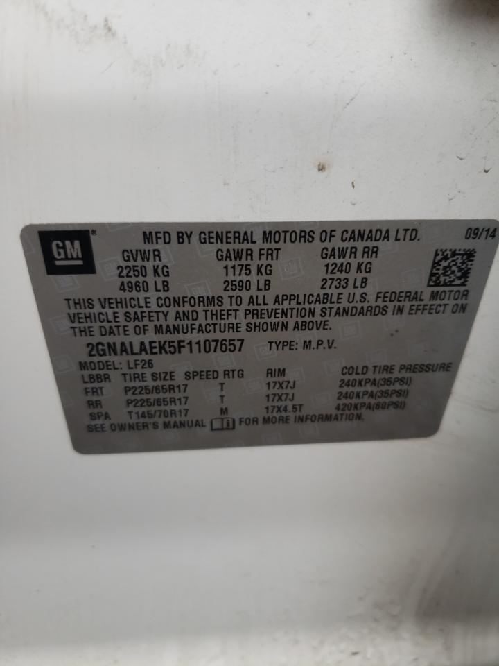 Photo 10 from auction – 2015 CHEVROLET EQUINOX LS with VIN 2GNALAEK5F1107657
