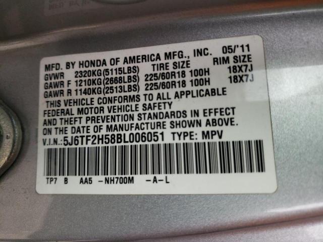 Photo 10 from auction – 2011 HONDA ACCORD CRO with VIN 5J6TF2H58BL006051