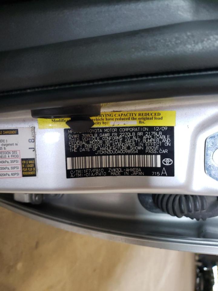 Photo 10 from auction – 2010 TOYOTA PRIUS with VIN JTDKN3DU0A0098554