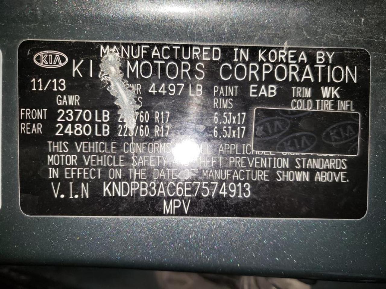 Photo 10 from auction – 2014 KIA SPORTAGE B with VIN KNDPB3AC6E7574913