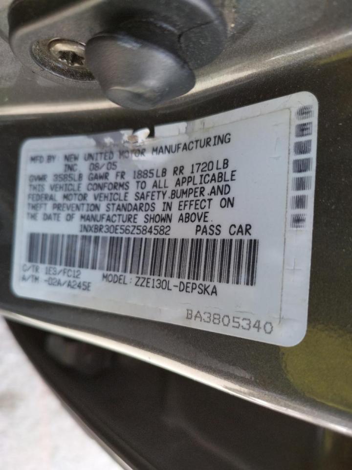 Photo 10 from auction – 2006 TOYOTA COROLLA CE with VIN 1NXBR30E56Z584582