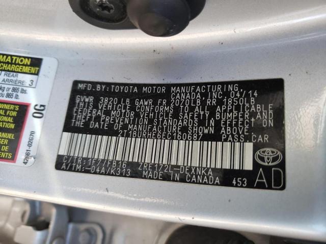Photo 10 from auction – 2014 TOYOTA COROLLA L with VIN 2T1BURHE6EC160687