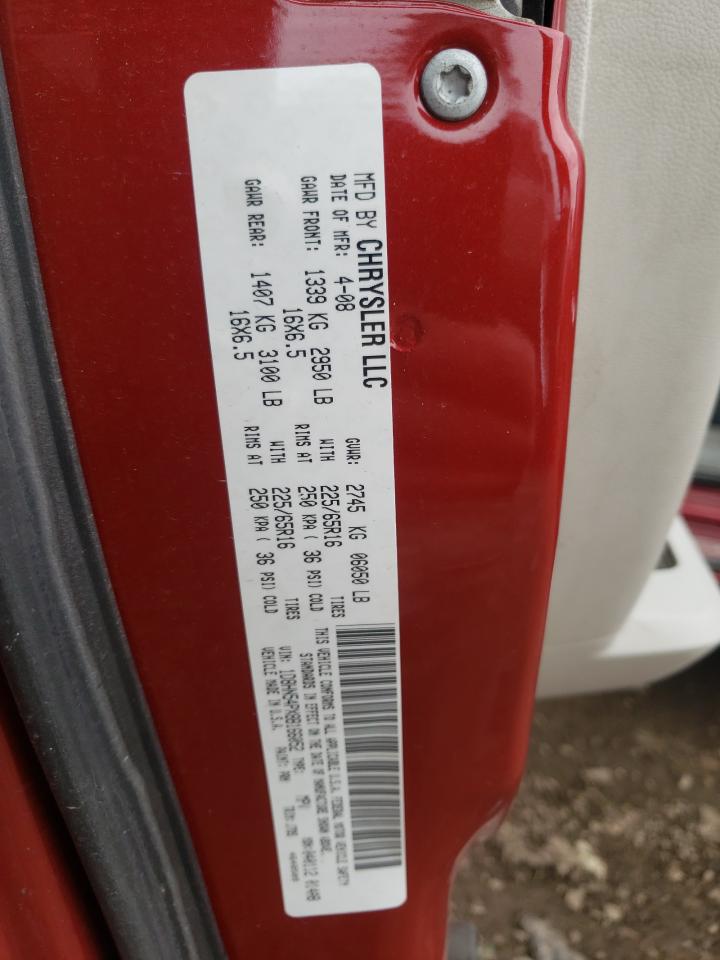 Photo 10 from auction – 2008 DODGE GRAND CARA with VIN 1D8HN54PX8B166052