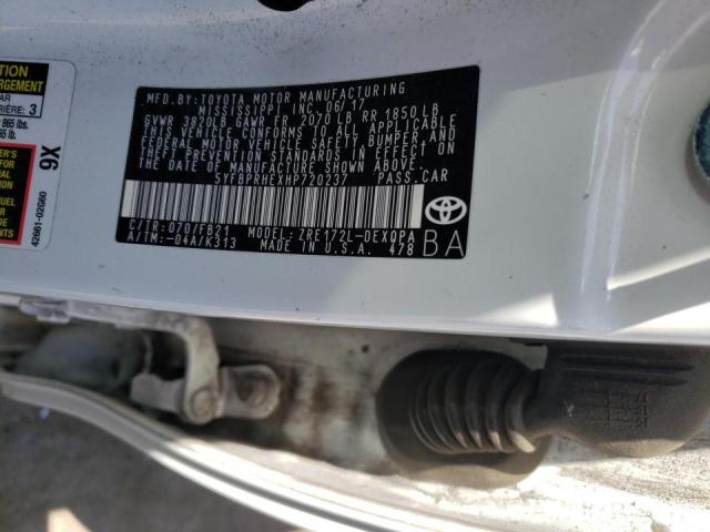 Photo 10 from auction – 2017 TOYOTA COROLLA LE with VIN 5YFBPRHEXHP720237