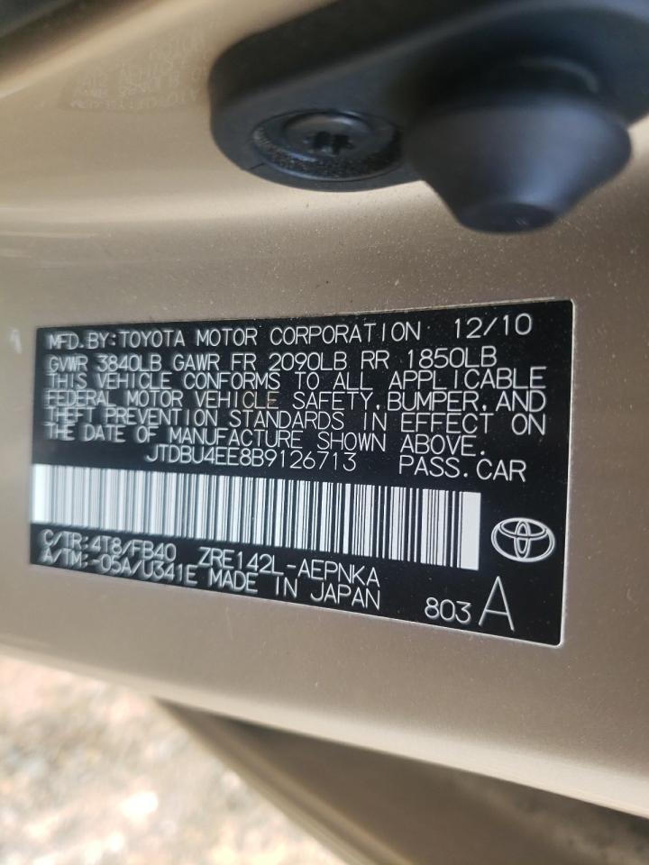 Photo 10 from auction – 2011 TOYOTA COROLLA BA with VIN JTDBU4EE8B9126713