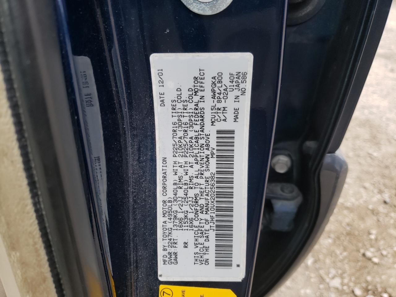 Photo 10 from auction – 2002 LEXUS RX 300 with VIN JTJHF10UX20256382