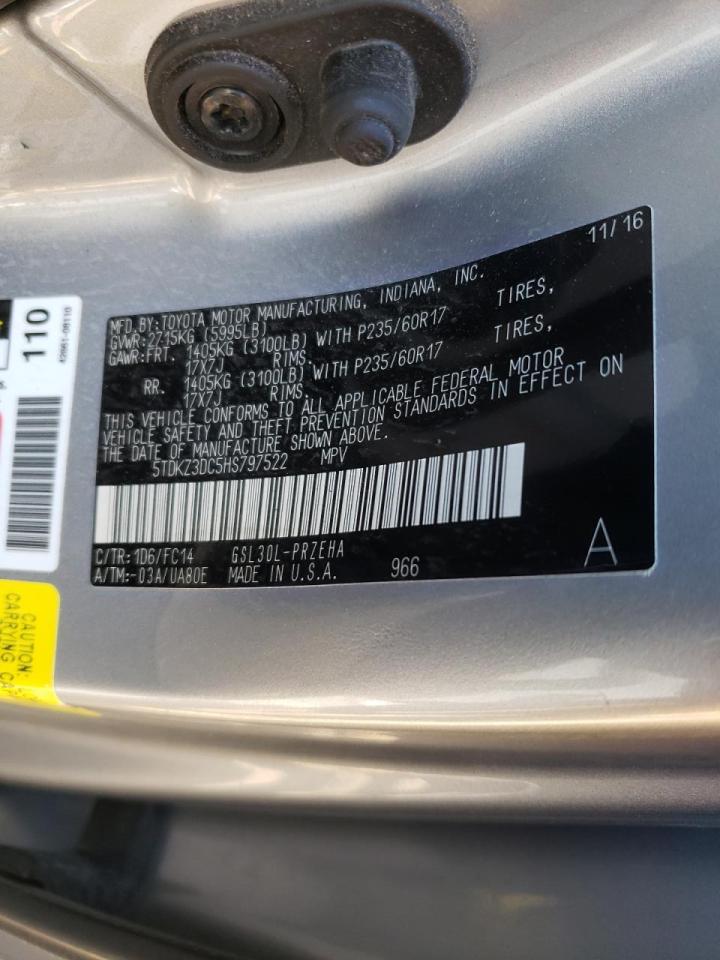 Photo 10 from auction – 2017 TOYOTA SIENNA LE with VIN 5TDKZ3DC5HS797522