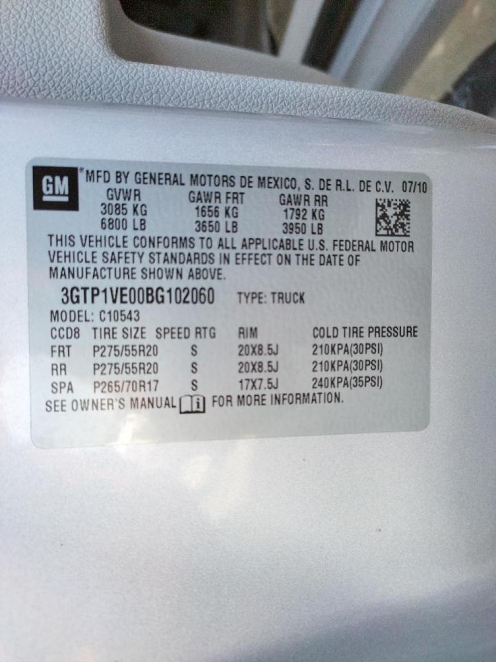 Photo 10 from auction – 2011 GMC SIERRA C15 with VIN 3GTP1VE00BG102060
