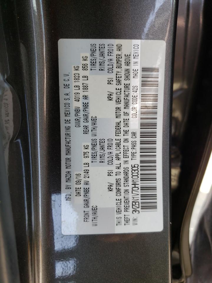 Photo 10 from auction – 2017 MAZDA 3 TOURING with VIN 3MZBN1V70HM100305