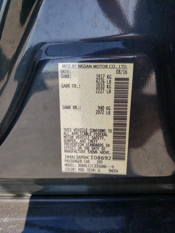 Photo 10 from auction – 2017 NISSAN ALTIMA 2.5 with VIN 1N4AL3AP0HC108692