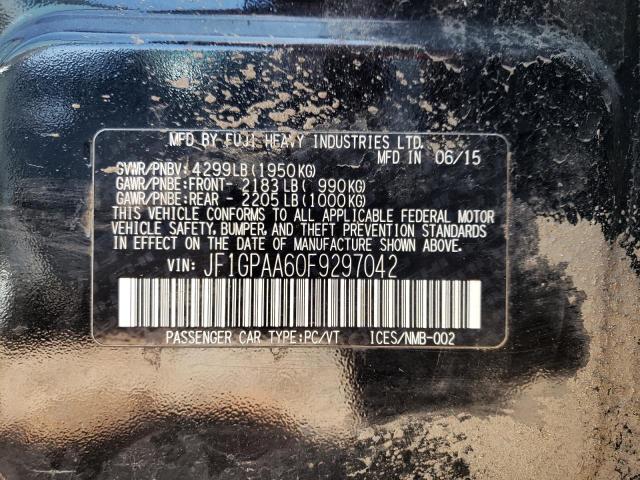 Photo 10 from auction – 2015 SUBARU IMPREZA with VIN JF1GPAA60F9297042