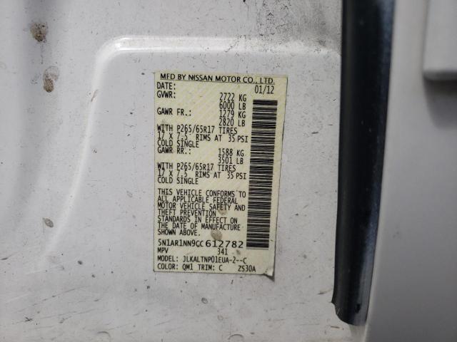 Photo 10 from auction – 2012 NISSAN PATHFINDER with VIN 5N1AR1NN9CC612782